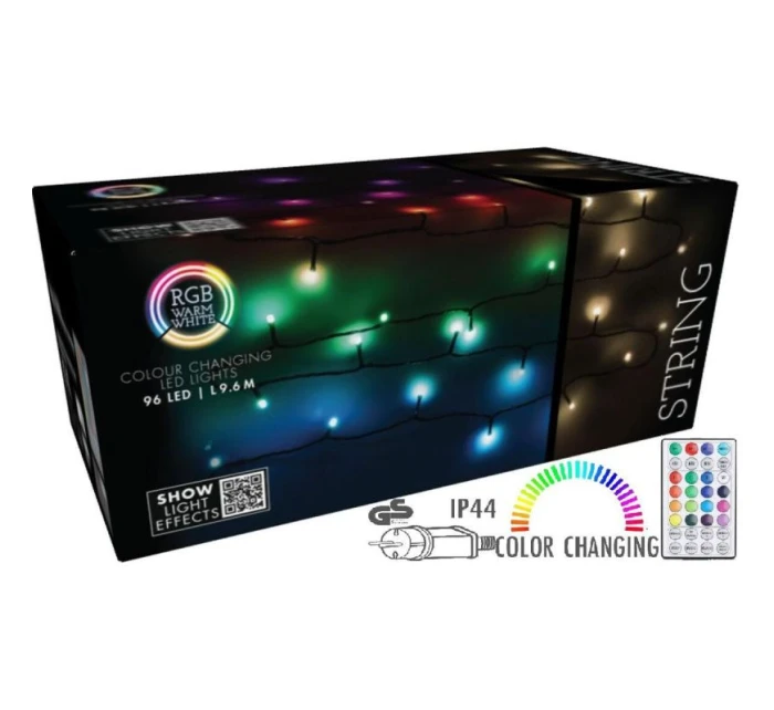 VÁNOČNÍ STROM SVĚTLA SVĚTELNÝ ŘETĚZ 96 VEDL RGB S DÁLKOVÝM OVLÁDÁNÍM