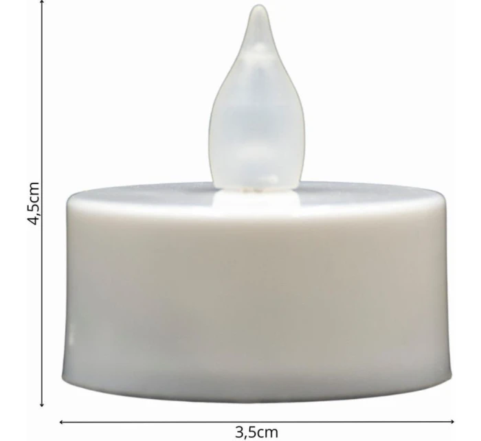 SADA 2 ČAJOVÝCH SVÍČEK VEDENÝCH ČASOVAČEM BÍLÁ