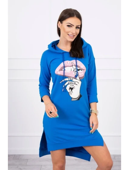 Šaty s delšími zády a barevným chrpovým potiskem Šaty s delšími zády a barevným chrpovým potiskem