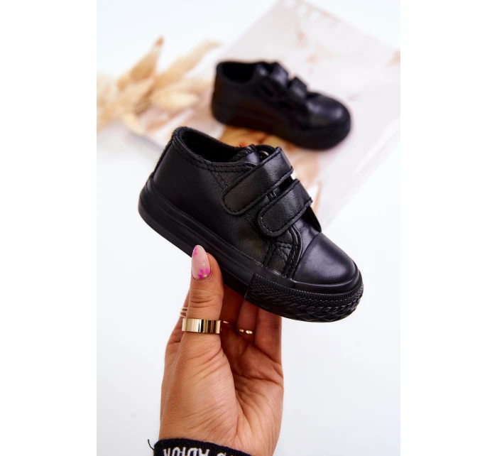 Dětské Kůže tenisky se suchým zipem Černe Foster Dětské Kůže tenisky se suchým zipem Černe Foster