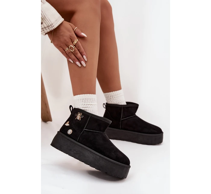 Dámské sněhule na platformě s přezkami černé Maelle Dámské sněhule na platformě s přezkami černé Maelle