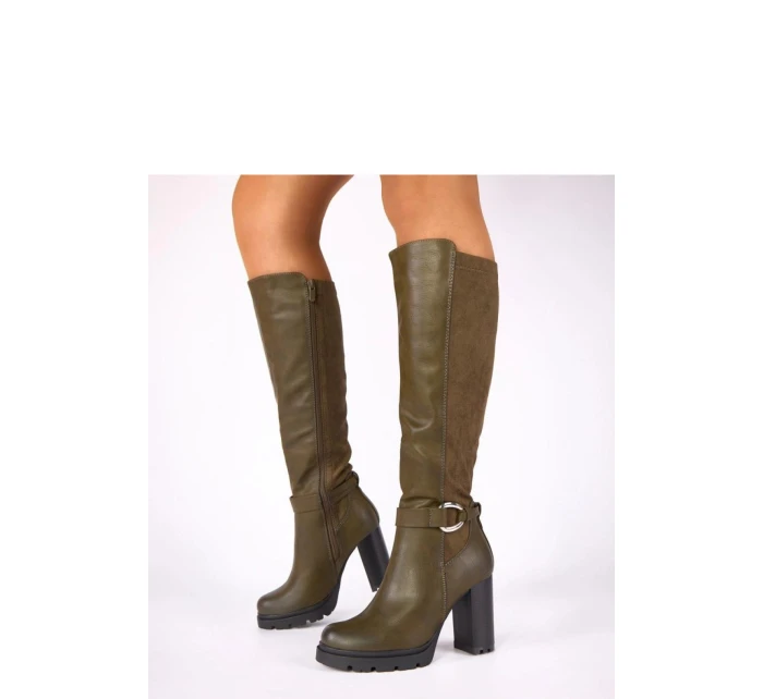 Kozačky na podpatku model 222344 Solea Kozačky na podpatku model 222344 Solea