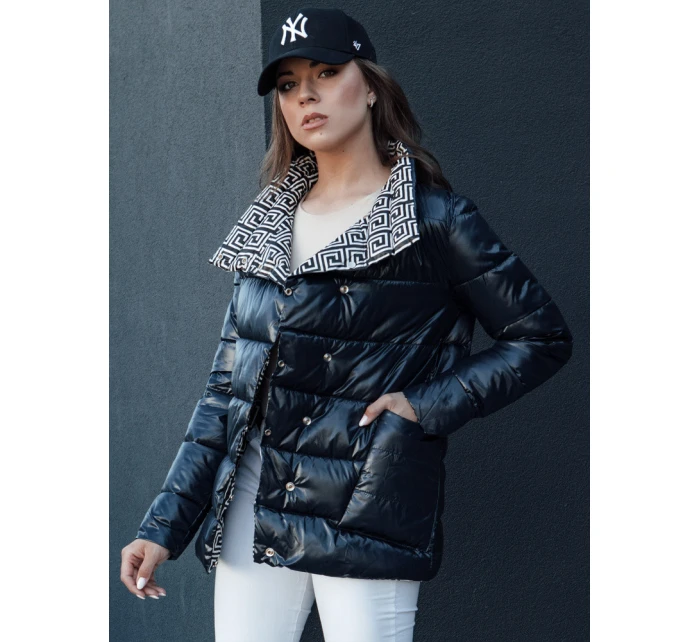 Dámská prošívaná přechodová bunda DELSY navy blue FashionStreet TY4465 Dámská prošívaná přechodová bunda DELSY navy blue FashionStreet TY4465