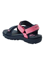 Lee Cooper dětské boty dívčí sandály na suchý zip na léto na pláž tmavě modré růžové