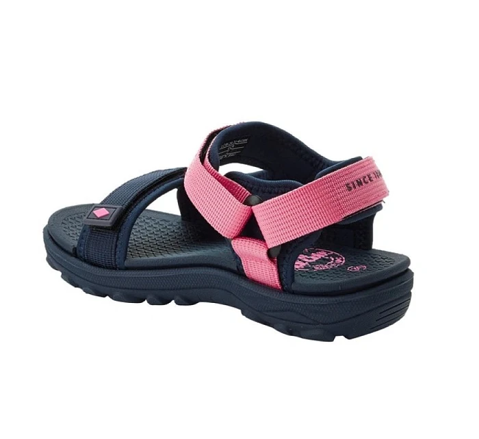 Lee Cooper dětské boty dívčí sandály na suchý zip na léto na pláž tmavě modré růžové