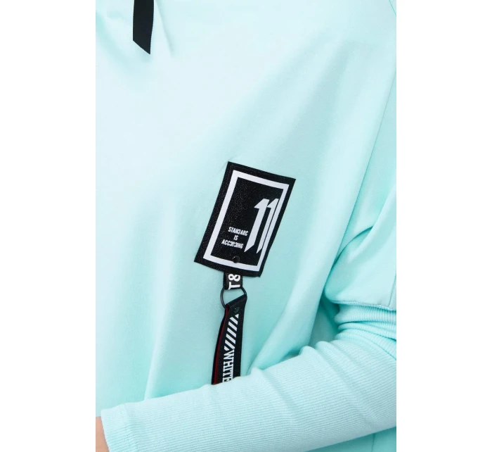 Oversize mikina s asymetrickými boky mint