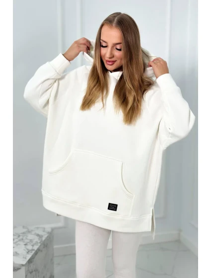 Bavlněná souprava, zateplená mikina + legíny ecru