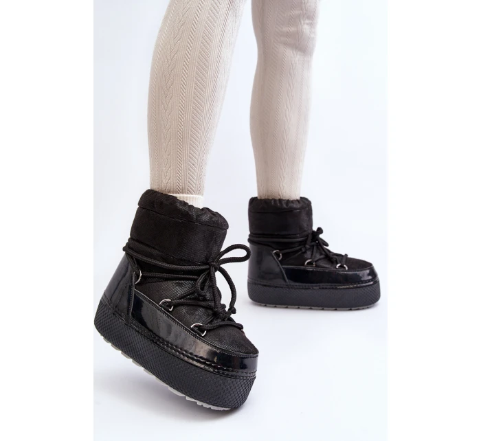 Dámské zimní boty s mašlí černé model 21644967 - Boto Dámské zimní boty s mašlí černé model 21644967 - Boto