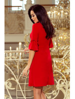 Trapézové šaty s rozšířenými rukávy Numoco NEVA - červené