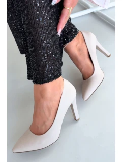 Dámské eko-kožené lodičky Sergio Leone – světle béžové