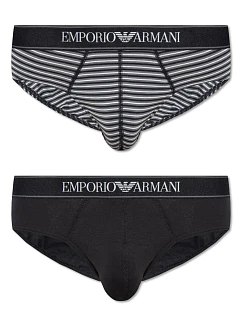Pánské slipy 2PACK   s proužkem  model 19009203 - Emporio Armani