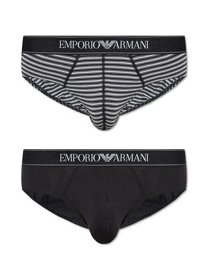 Pánské slipy 2PACK   s proužkem  model 19009203 - Emporio Armani