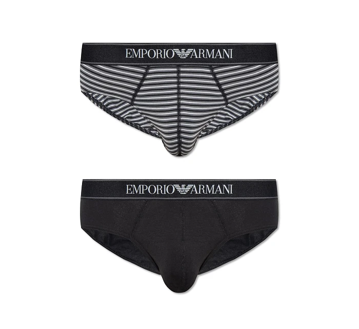 Pánské slipy 2PACK   s proužkem  model 19009203 - Emporio Armani
