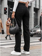 Dámské džíny s vysokým pasem a regular fit, černé, FashionStreet UY3094 Dámské džíny s vysokým pasem a regular fit, černé, FashionStreet UY3094