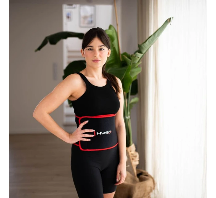 MAGNETICKÝ HULA HOP SET ČERNÝ HHM15 S POČÍTADLEM HMS + ZEŠTÍHLUJÍCÍ PÁS BR163 ČERVENÝ