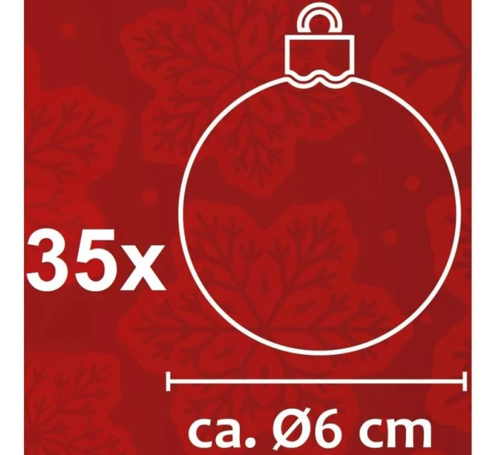 DEKORATIVNÍ PLASTOVÁ CETKA 6CM SADA 35 KS ZLATÁ