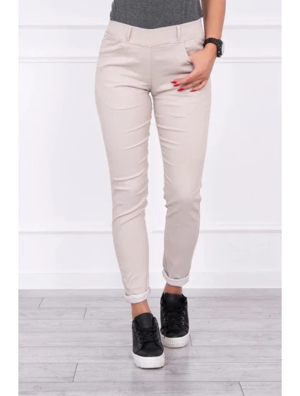 Kalhoty barevné džínové béžové