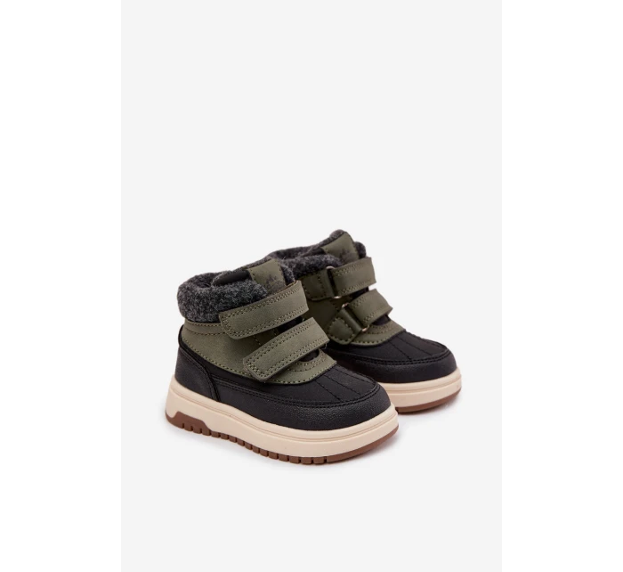 Dětské zimní boty sněhule na suchý zip zeleno-černé Darlene Dětské zimní boty sněhule na suchý zip zeleno-černé Darlene