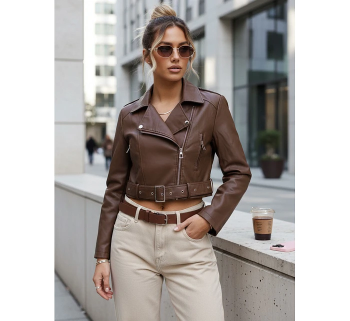 Dámské eko kůže krátké hnědé Ramones FashionStreet TY5672 Dámské eko kůže krátké hnědé Ramones FashionStreet TY5672