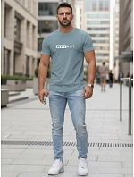 Pánské streetwearové tričko s klasickým potiskem petrol FashionStreet NX5122R Pánské streetwearové tričko s klasickým potiskem petrol FashionStreet NX5122R