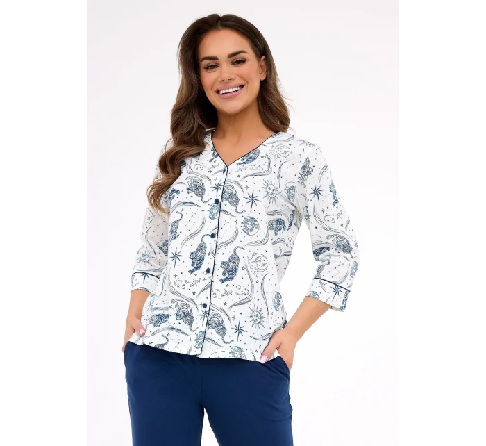 pyžamo  2 3/4 S2XL dámské rozepínací model 21238275 - Cornette