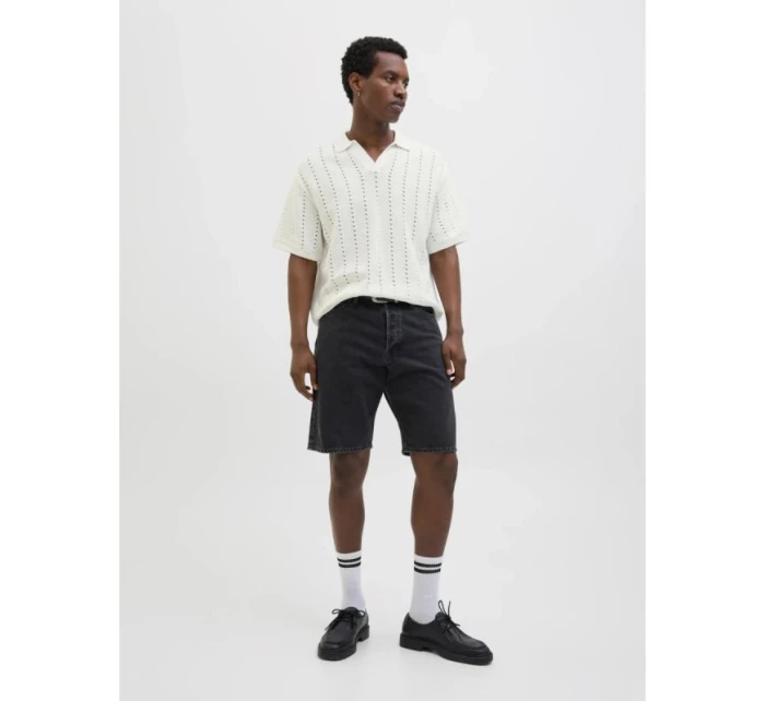 Jack&Jones pánská košile JORPAROS KNIT ESTER SS CROCHET POLO 12272562 SEA SALT