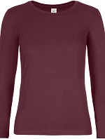 B&C #E190 LSL /women Dámské tričko z těžké bavlny s dl. rukávem 01.008T burgundy