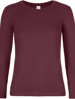 B&C #E190 LSL /women Dámské tričko z těžké bavlny s dl. rukávem model 22496362 burgundy