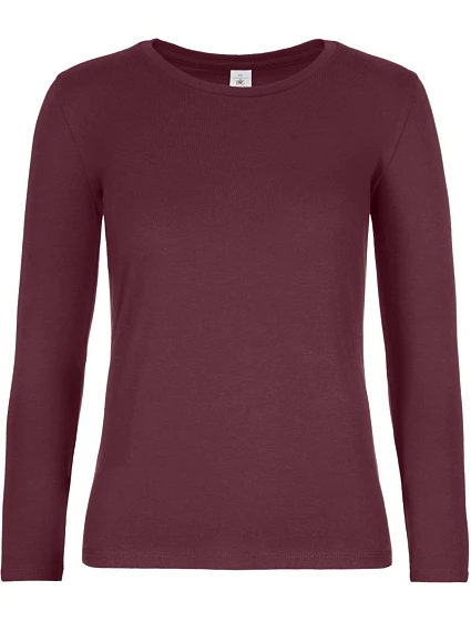 B&C #E190 LSL /women Dámské tričko z těžké bavlny s dl. rukávem 01.008T burgundy B&C #E190 LSL /women Dámské tričko z těžké bavlny s dl. rukávem 01.008T burgundy