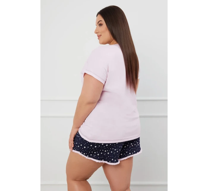 Italská móda Libra crêpe barva:růžová/potisk