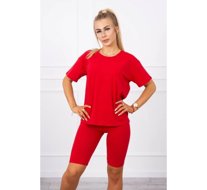 Souprava top+legíny červená