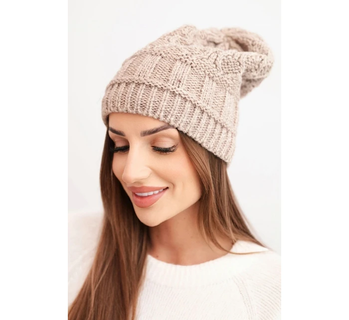 Čepice s fleecem Marta K231 tmavě béžová