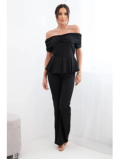 Dámský bavlněný komplet s krátkým rukávem a šortkami žlutý