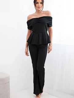 Dámský bavlněný komplet s krátkým rukávem a šortkami žlutý