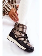 Dámské sněhule Memory Foam Big Star model 21600905 Stříbrná a černá - Big Star Shoes