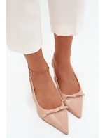Lakované lodičky na jehlovém podpatku s Nude model 21709635 - Boto
