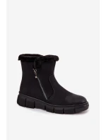 Dámské sněhule Briselle na platformě s kožešinou – černé Dámské sněhule Briselle na platformě s kožešinou – černé