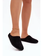 Dámské domácí pantofle z eko semiše – černé Kalvess Dámské domácí pantofle z eko semiše – černé Kalvess