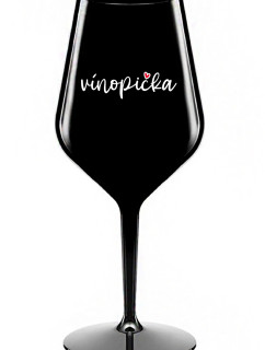 VÍNOPIČKA - černá nerozbitná sklenice na víno 470 ml