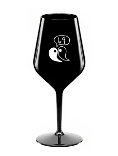 69 - černá nerozbitná sklenice na víno 470 ml