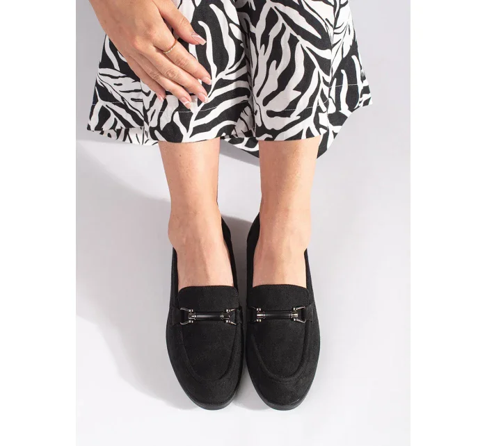Moderní mokasíny dámské černé bez podpatku Moderní mokasíny dámské černé bez podpatku