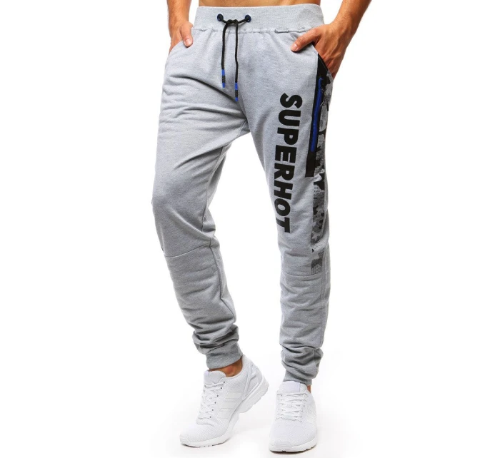 Pánské světle šedé teplákové kalhoty model 21964151 - Dstreet Pánské světle šedé teplákové kalhoty model 21964151 - Dstreet