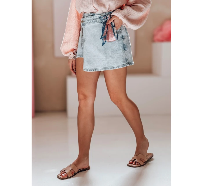 Dámská džínová sukně-šortky GOOD VIBE modrá FashionStreet SY0464 Dámská džínová sukně-šortky GOOD VIBE modrá FashionStreet SY0464