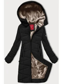 Černá dámská zimní bunda s kožešinovou podšívkou model 21247977 - LHD