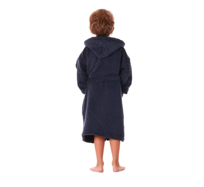 Dětský župan Athena s kapucí 9116 tmavě modrá - Vestis