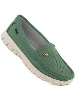 Dámské kožené pohodlné polobotky zelené Jezzi 7075 Dámské kožené pohodlné polobotky zelené Jezzi 7075