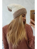 Fleecová čepice Bibiana K264 tmavě béžová+ecru Fleecová čepice Bibiana K264 tmavě béžová+ecru