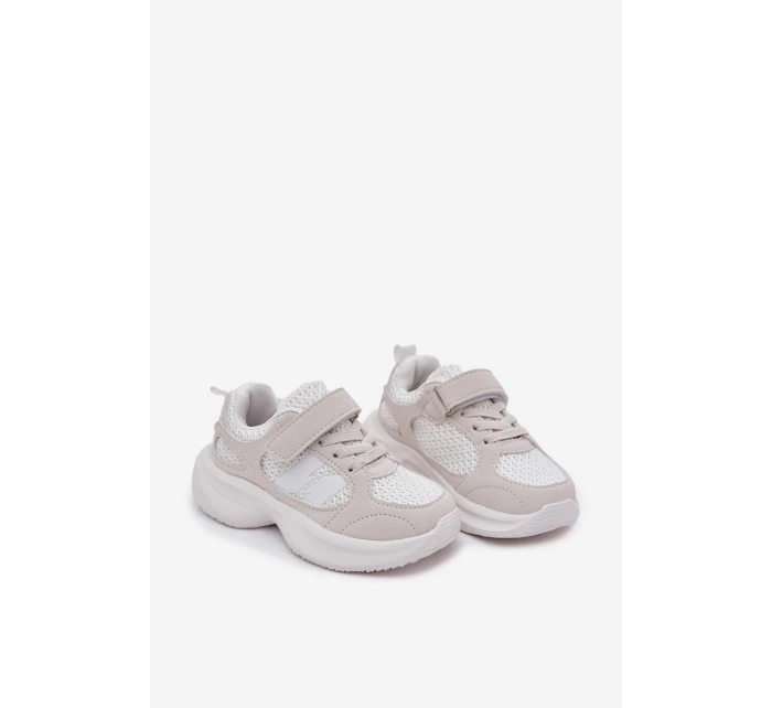 Dětské sportovní boty tenisky na suchý zip bílé Selinea Dětské sportovní boty tenisky na suchý zip bílé Selinea