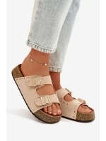 Dámské pantofle se zlatými a knoflíky model 21919013 - Boto Dámské pantofle se zlatými a knoflíky model 21919013 - Boto