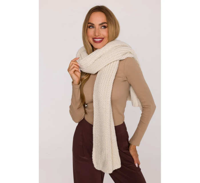 model 21417254 Žebrovaná šála ecru - Moe model 21417254 Žebrovaná šála ecru - Moe